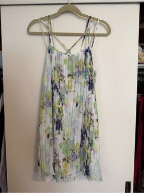 BCBGeneration Floral-Trim Spaghetti Strap Dress